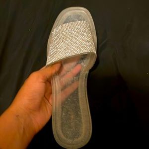 Silver and clear dressy sandals!